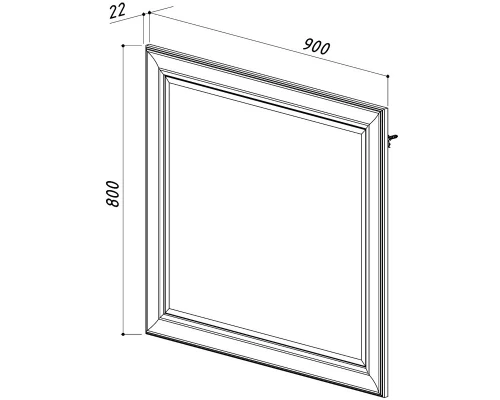 Зеркало 90x80 см белый глянец Belux Женева В 90