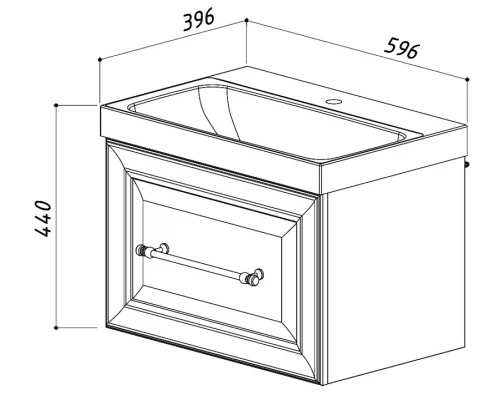 Тумба белый глянец 58,4 см Belux Женева НП 61-01