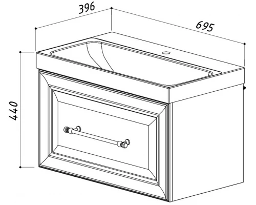 Тумба белый глянец 68,4 см Belux Женева НП 71-01