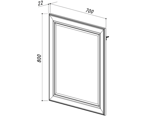 Зеркало 70x80 см белый глянец Belux Женева В 70