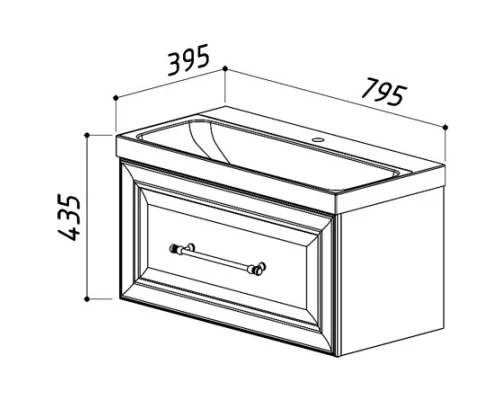 Тумба белый глянец 78,4 см Belux Женева НП 80-01