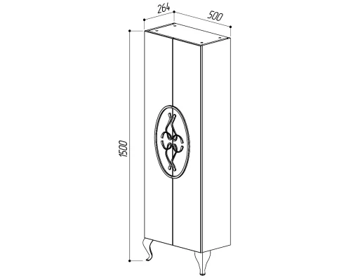 Пенал напольный белый глянец Belux Ксанти ПН 50