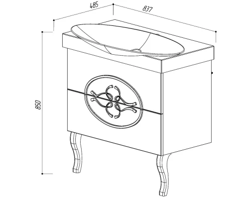 Тумба белый глянец 82 см Belux Ксанти НП 86-02