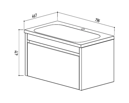 Тумба белый глянец 79 см Belux Мадрид НП 80-01
