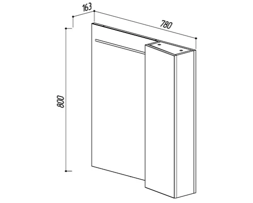 Зеркальный шкаф 78x80 см белый глянец R Belux Мадрид В 80 Ш