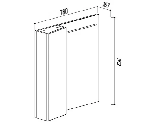 Зеркальный шкаф 78x80 см белый глянец L Belux Мадрид В 80 Ш