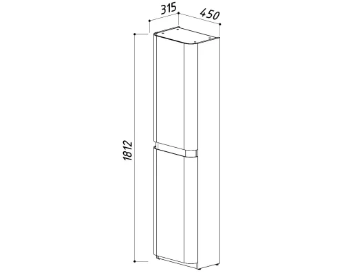Пенал напольный белый глянец L Belux Олимпия П 50