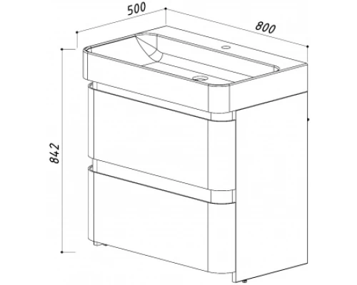 Тумба белый глянец 80 см Belux Олимпия Н 81-02