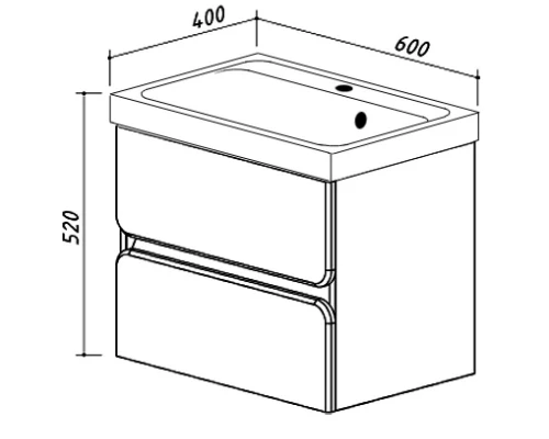 Тумба белый глянец 58,4 см Belux Париж НП 60-02