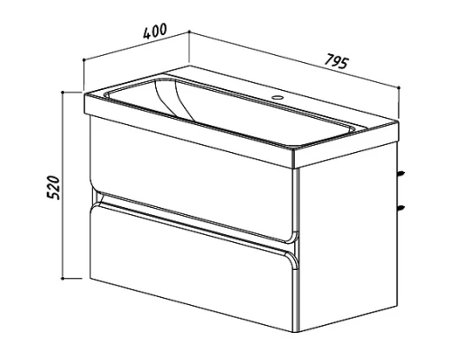 Тумба белый глянец 78,4 см Belux Париж НП 80-02
