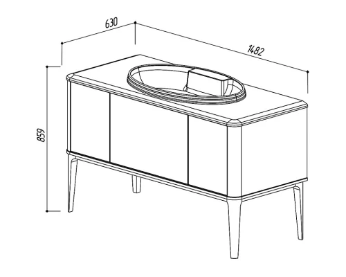 Тумба белый глянец 148,2 см Belux Римини Н 140-03