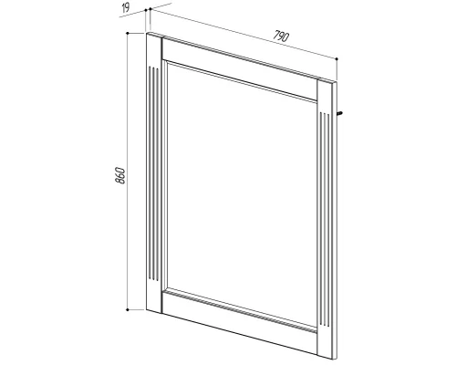 Зеркало 79x86 см белый глянец Belux Рояль В 80