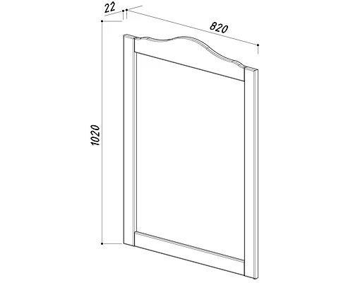 Зеркало 82x102 см слоновая кость золотая патина Belux Империя В 85