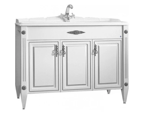 Тумба белый матовый серебряная патина 108,7 см Belux Империя Н 105