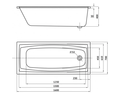 Акриловая ванна 160x70 см Berges Feya 050011