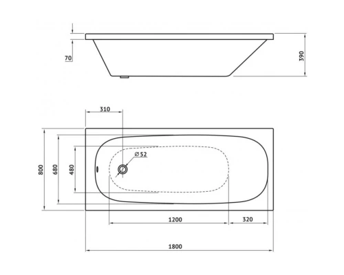 Акриловая ванна 180x80 см Berges Nelu 050021