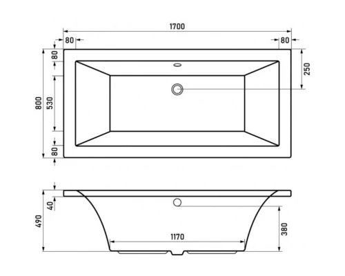 Акриловая ванна 170x80 см Berges Tari 052028