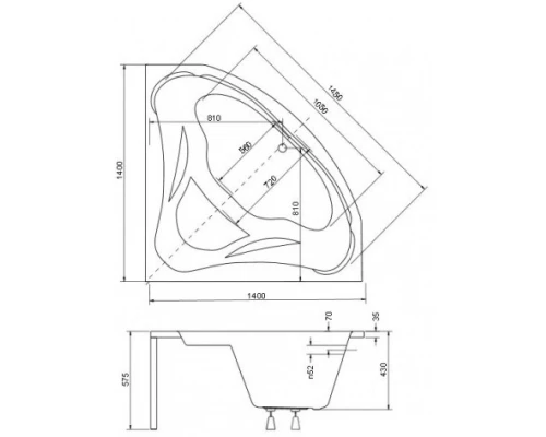 Акриловая ванна 140x140 см Besco Mia WAM-140-NS