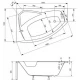 Акриловая ванна 160x100 см L Besco Rima WAR-160-NL
