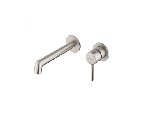 Встраиваемый смеситель для умывальника трубчатый излив никель Besserkraft B.500.02NK