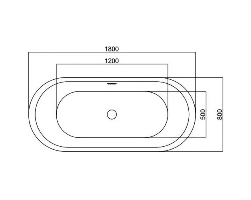 Акриловая ванна 180x80 см Black & White Swan 104SB00
