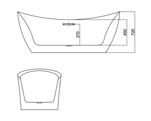 Акриловая ванна 180x80 см Black & White Swan 104SB00