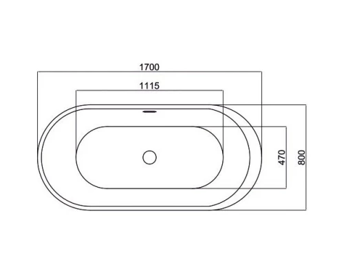 Акриловая ванна 170x80 см Black & White Swan 105SB00