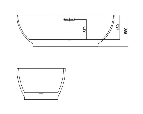 Акриловая ванна 180x90 см Black & White Swan 106SB00