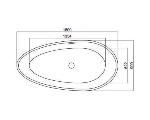 Акриловая ванна 180x90 см Black & White Swan 106SB00