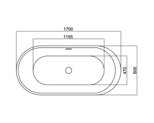 Акриловая ванна 170x80 см Black & White Swan 109SB00