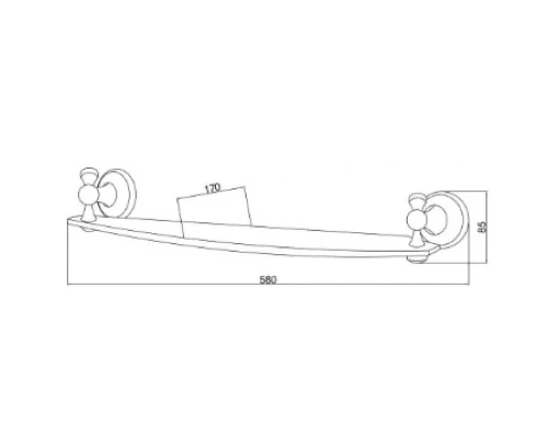 Полка стеклянная 58 см Boheme Provanse 10807