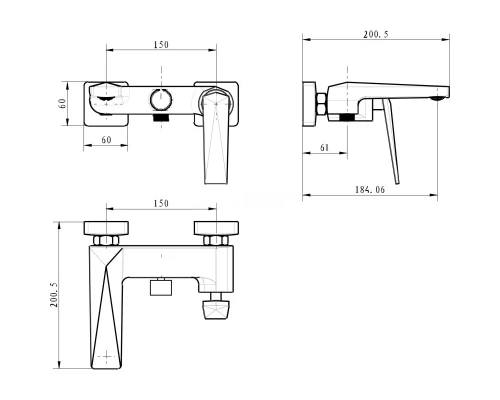 Смеситель для ванны Boheme Venturo 373-W