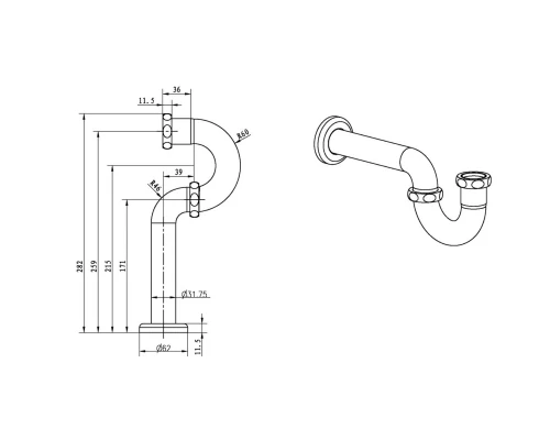 Сифон для раковины Boheme Brillante 609