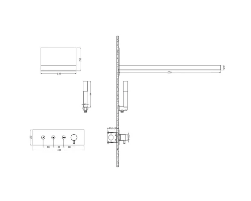 Душевой комплект 230 мм Boheme Fusion 130-B