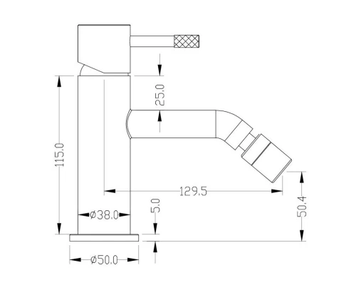 Смеситель для биде Boheme Uno 466-BG