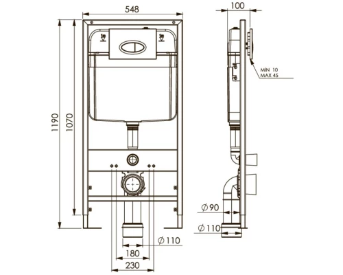 Монтажный элемент для подвесного унитаза Boheme 666