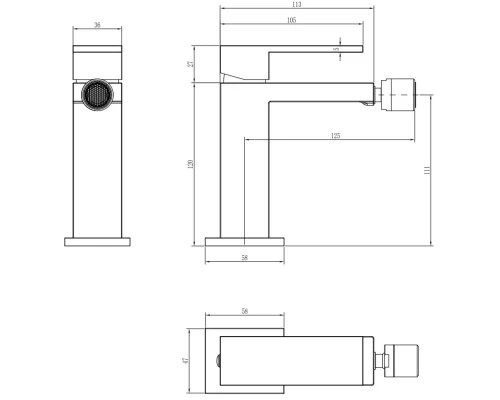 Смеситель для биде Boheme Qubic 476-BR