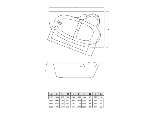 Акриловая ванна 150x100 см R C-Bath Atlant CBA00102R