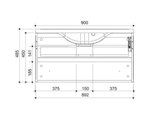 Тумба белый матовый 89,2 см Caprigo Accord 2218-TP811