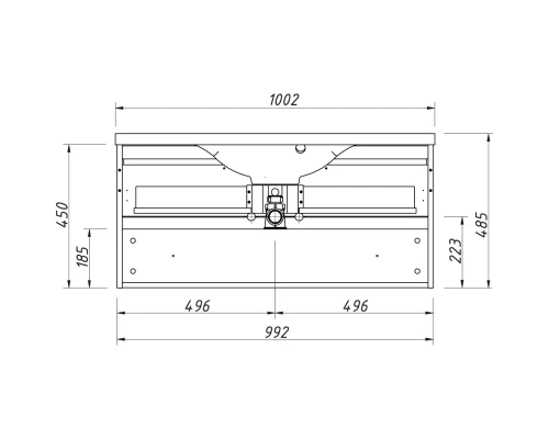 Тумба графит матовый 99,2 см Caprigo Accord 2221-TP810