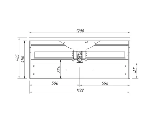 Тумба графит матовый 119,2 см Caprigo Accord 2215-TP810