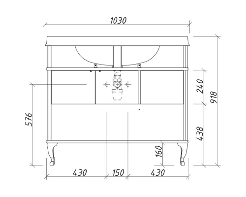 Тумба белый матовый 99 см Caprigo Borgo 33424-B231