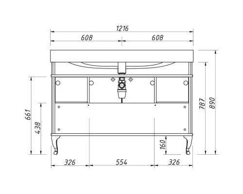 Тумба белый матовый 120,6 см Caprigo Borgo 33423-B231