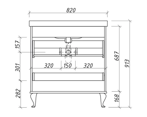 Тумба белый матовый 80,6 см Caprigo Valletta 35317-TP811