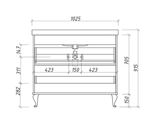 Тумба белый матовый 101,2 см Caprigo Valletta 35319-TP811