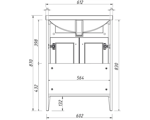Тумба светлый орех 56,1 см Caprigo Napoli Promo 33610-B168