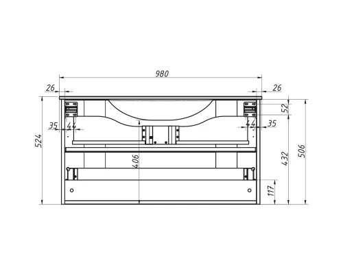 Тумба капучино глянец 96 см Caprigo Nokturn 1315-TP019