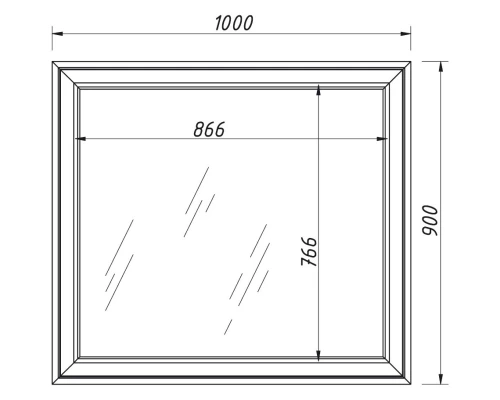 Зеркало 100x90 см белый матовый Caprigo Ponza-A 13531-B231