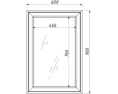 Зеркало 60x90 см белый матовый Caprigo Ponza-A 13530-B231