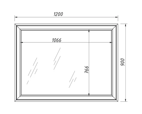 Зеркало 120x90 см белый матовый Caprigo Ponza-A 13533-B231